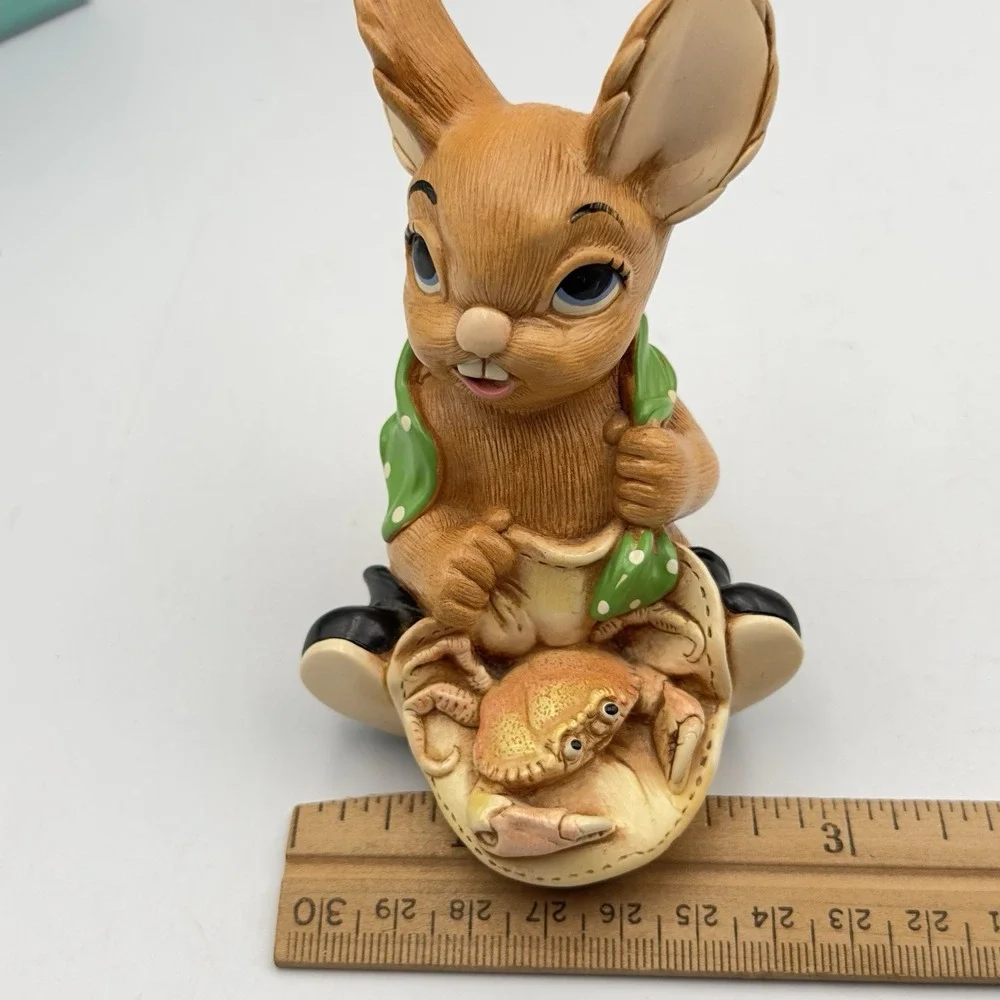 Vintage Pendelfin Rabbit Figurine‎ NIPPER Crab Green Scarf England Easter Box